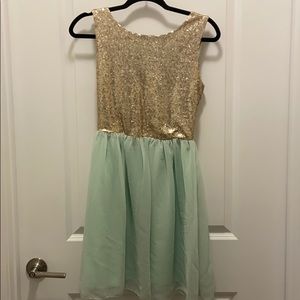 Gold and Mint Madison Jules Dress